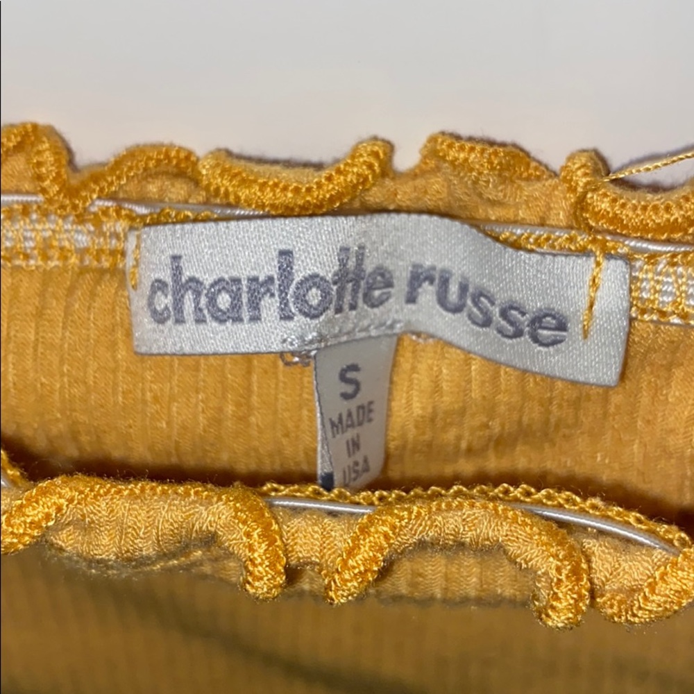 •Charlotte Russe Yellow Off the Shoulder Shirt - Picture 3 of 3
